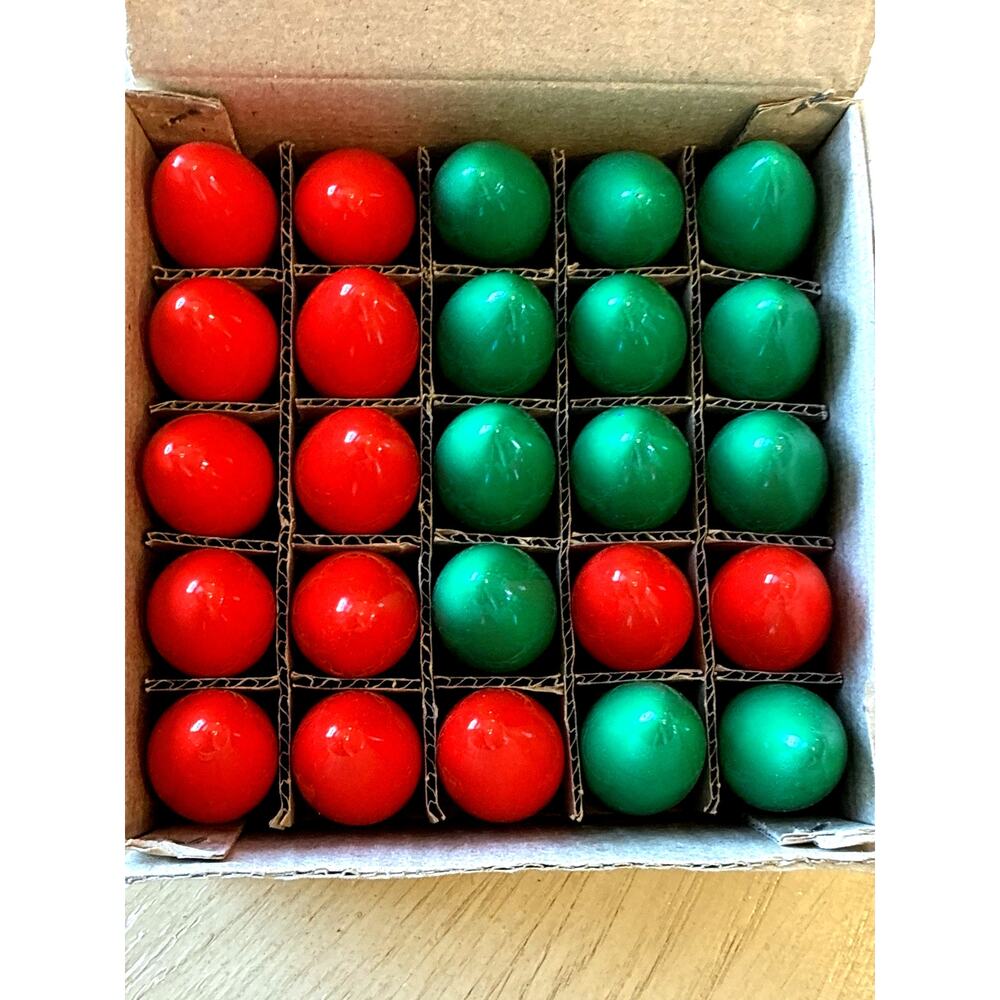 25 Vtg C9 Replacement Bulbs Ceramic Red Green Christmas Lights C-9 1/4 120V 7W